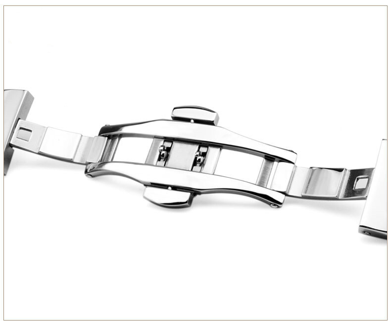 Thicked Stainless Steel Watch Strap Mens Solid Metal Band 18 20 21 22 23 24 26mm