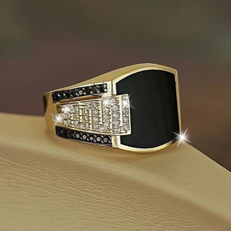 Sterling Silver Handmade Jewelry Black Men’s Ring All Size Fashion Ring 2025