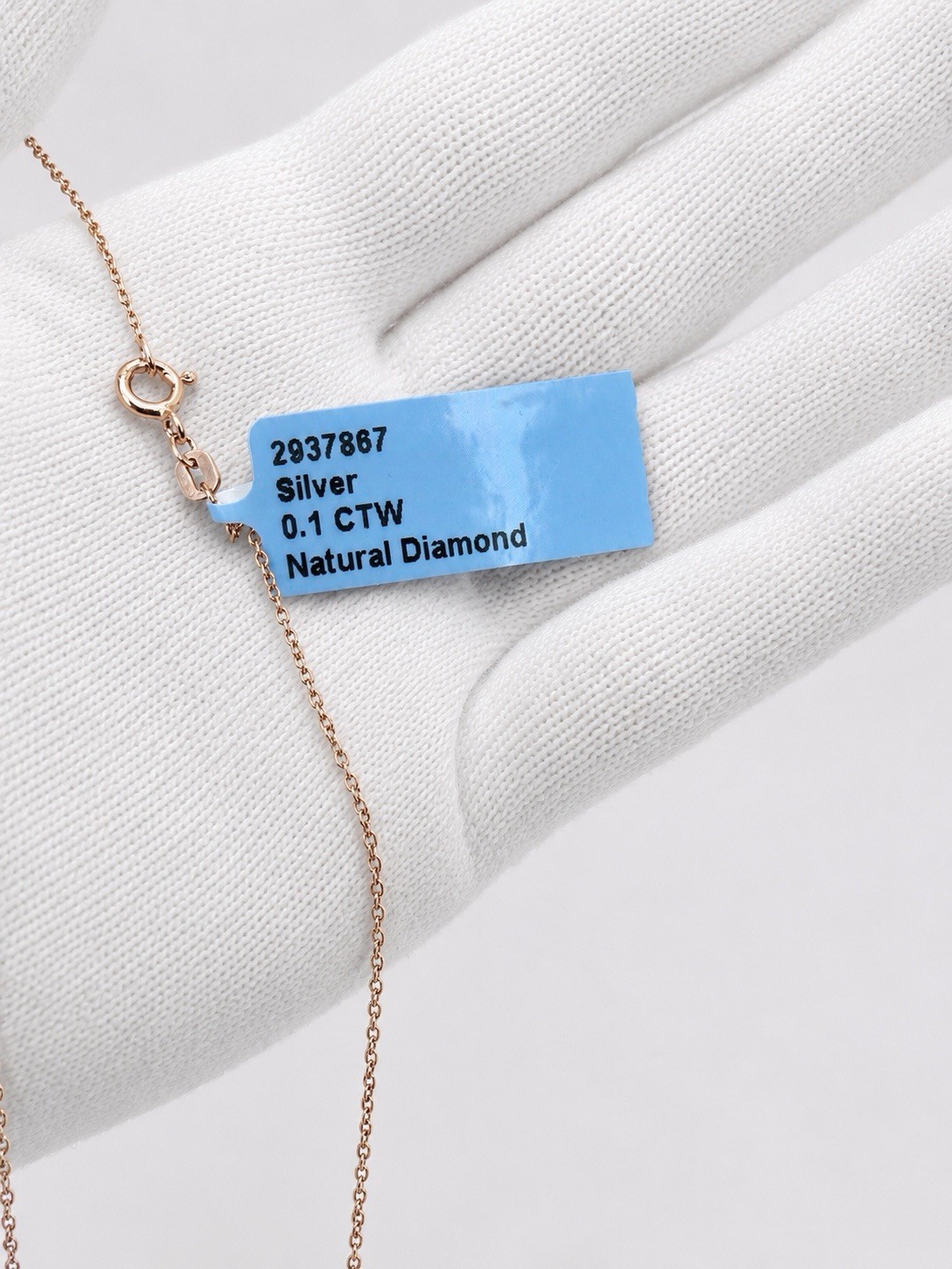 925 Sterling Silver Natural Diamond Double Heart Pendant Necklace | 0.10 CTW