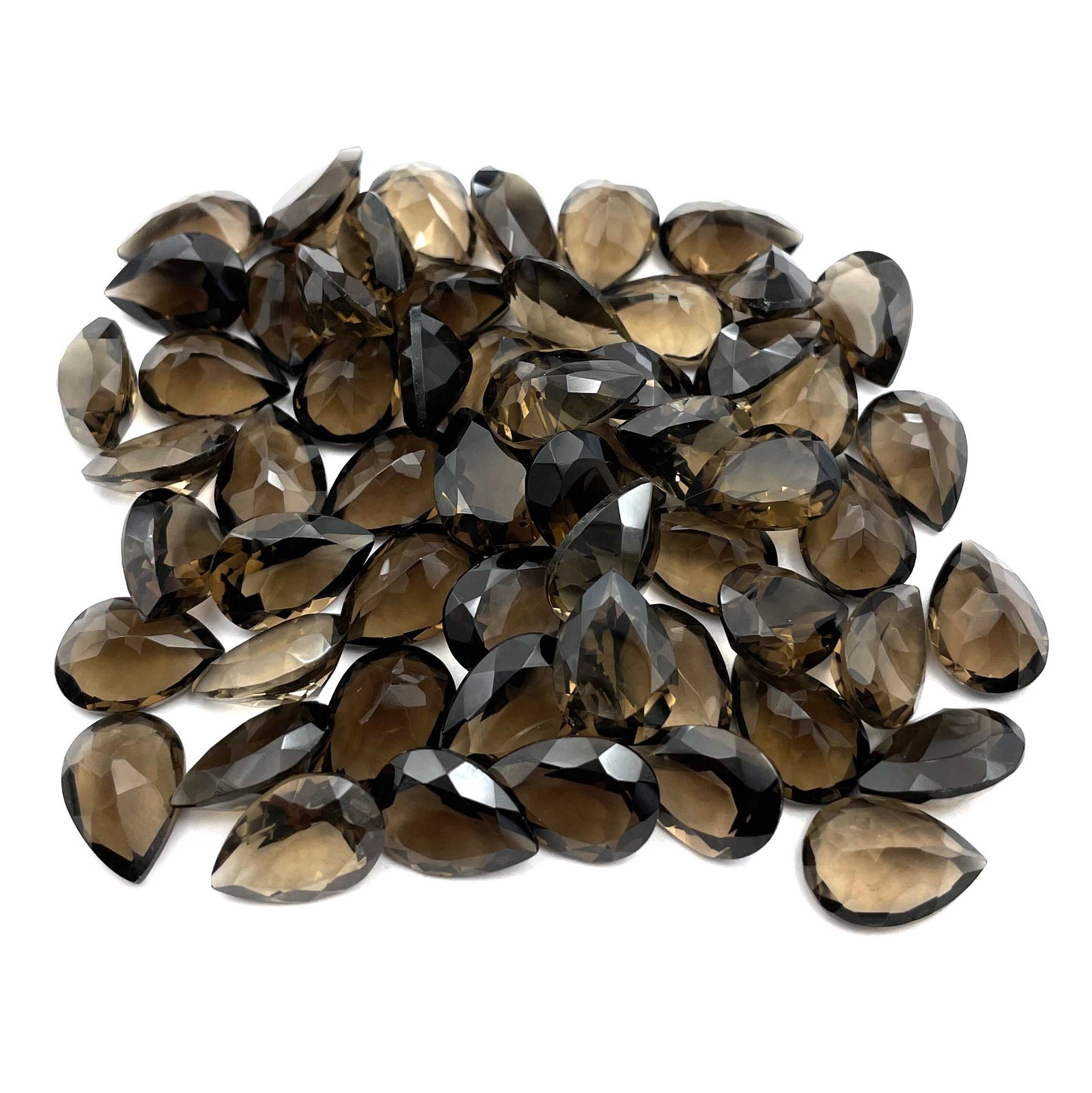 Natural Smoky Quartz Pear Cut Loose Stone 10*14 MM 103 CT 24 Pcs