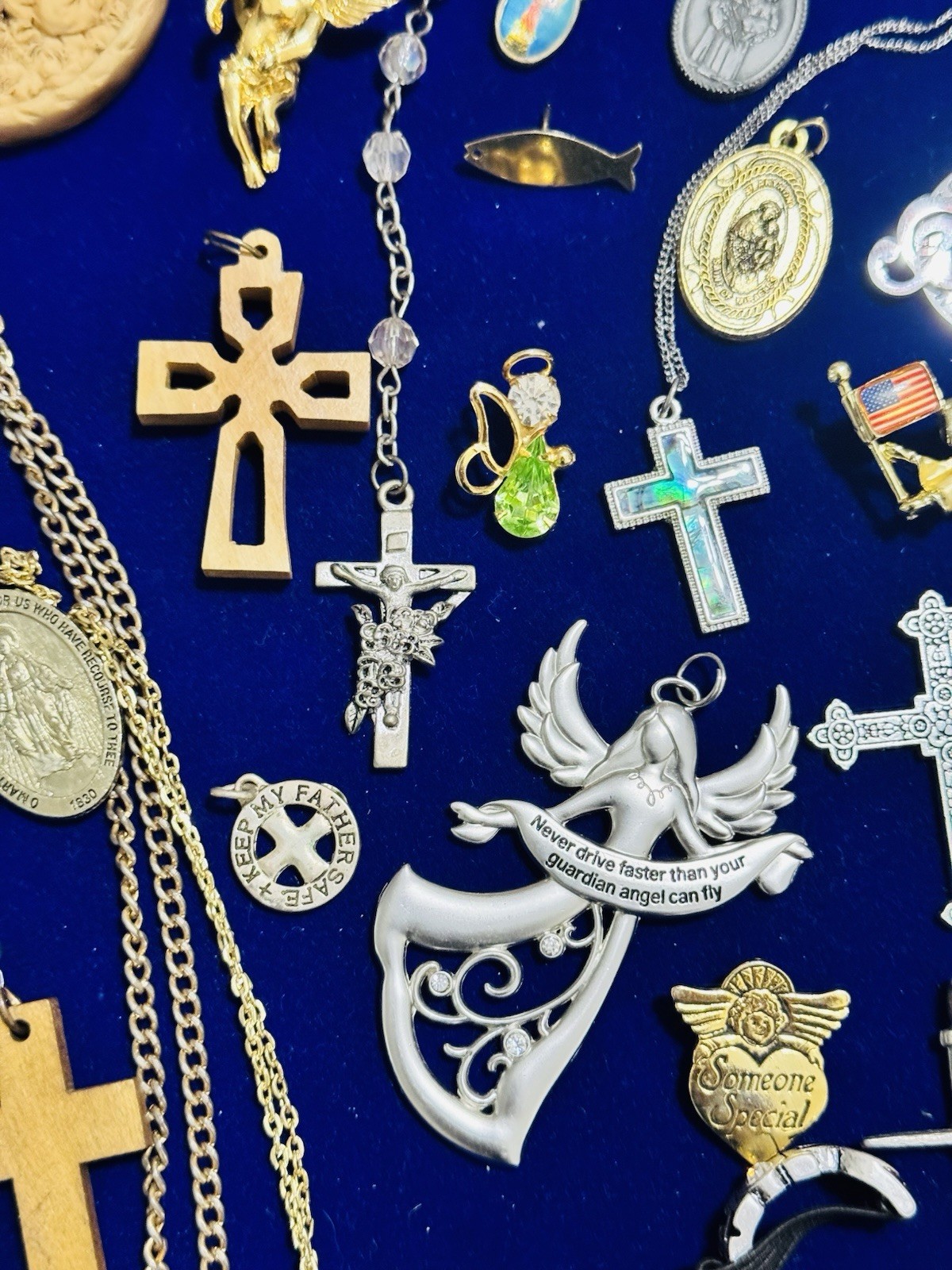 Vintage Modern Religious Cross Necklace Jewelry Lot 115+ Italy Germany Bethlehem
