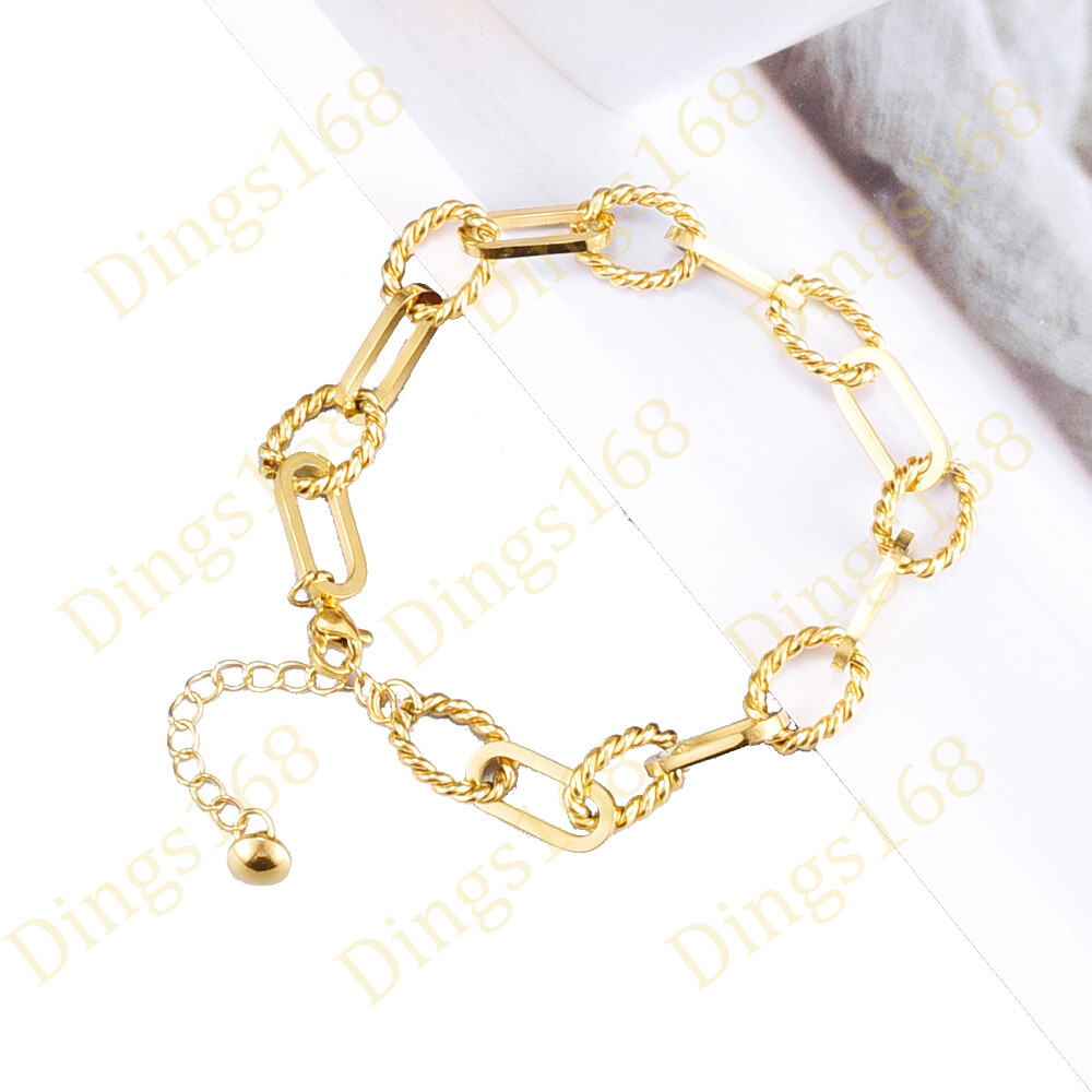 Genuine 18K Yellow Gold Filled High-Polished 9.5mm Rectangle Link Chain Bracelet