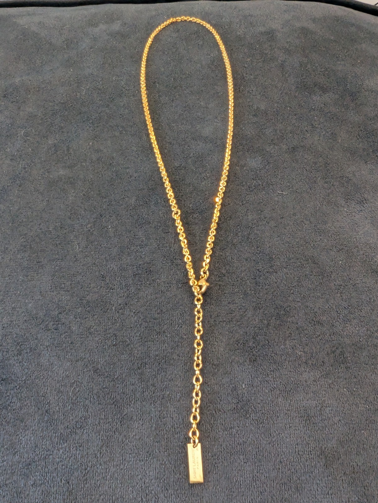Yves Saint Laurent Cassandra Tassel Pendant Necklace Metal Gold Chain Women’s