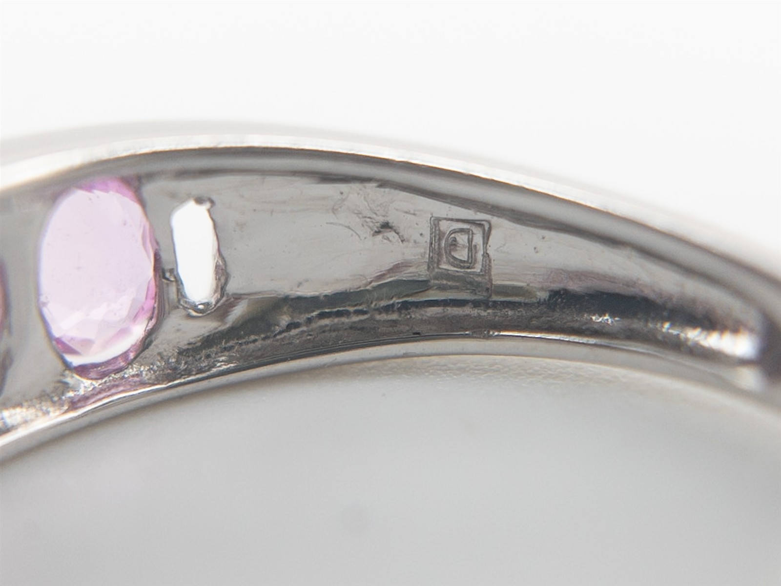 Designer $2400 3ct Natural Pink Sapphire Diamond 14k White Gold 5mm Band Ring 3g