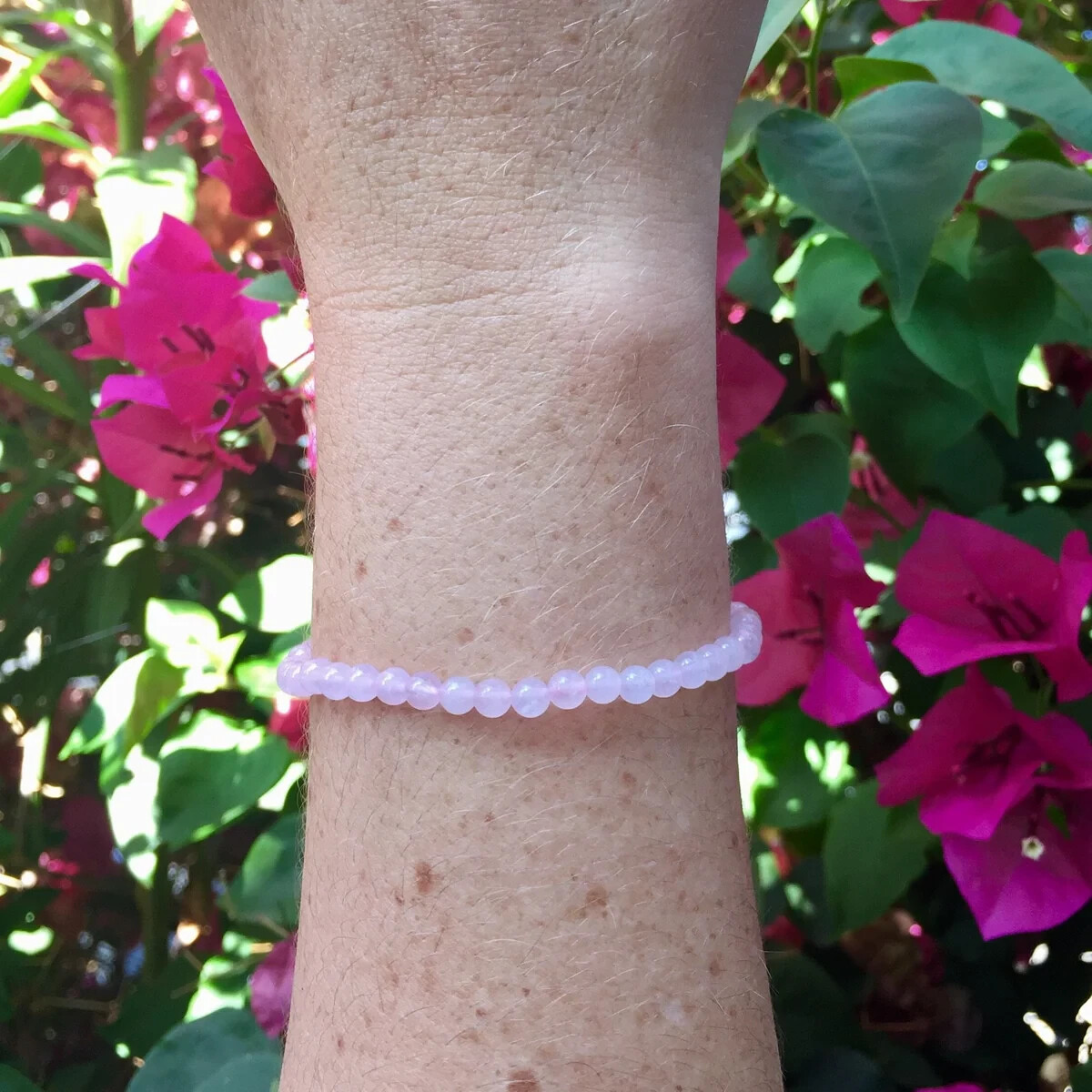 2025HOT 4mm Rose Quartz Dainty Women Healing Meditation Bracelet Gift For Family