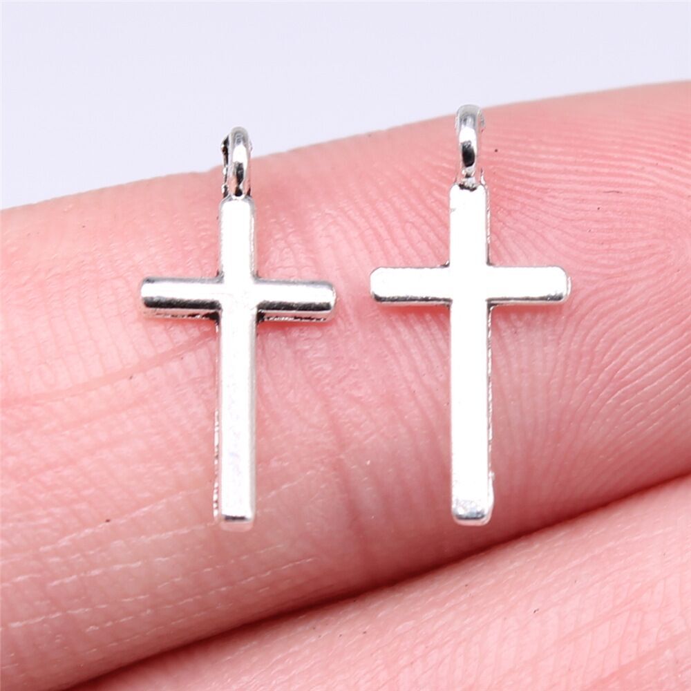 600 Pcs Tibetan Silver Cross Charms Pendant 16x7MM DIY Jewelry Making C15251