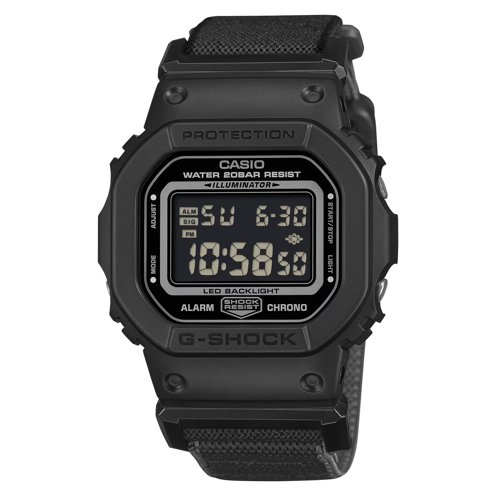 G-Shock DW5600MNC-1 Fidlock Digital Square Black Negative Display