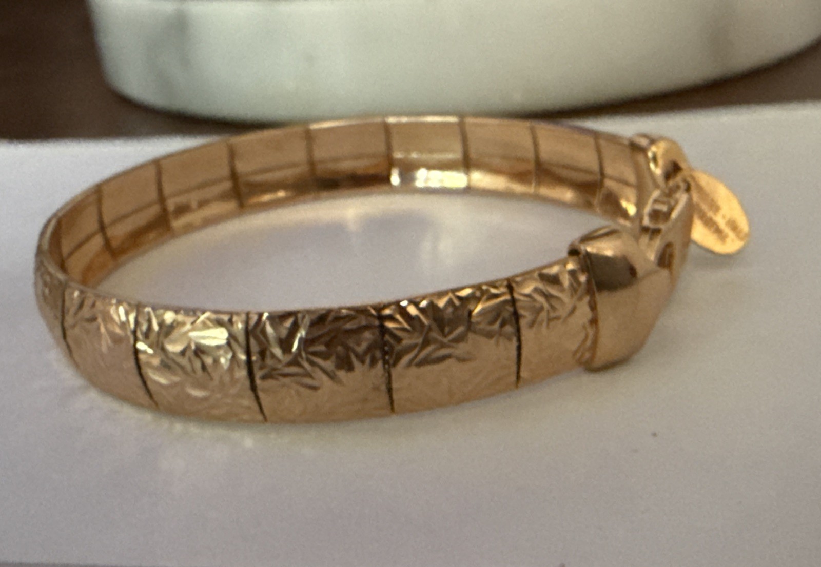 Bronze Solid Dyadema Textured 7 Inch Bracelet Italy 20.5 Grams