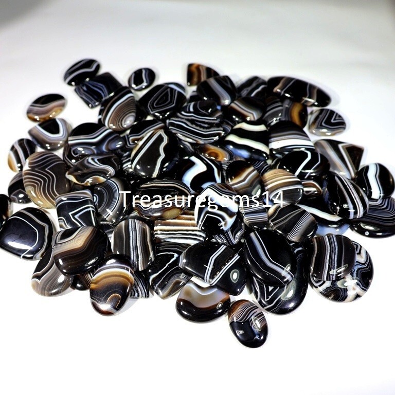 250 Crt WHOLESALE LOT TUXEDO AGATE-HAKIK-HAQIQ CABOCHON GEMSTONE AAAA