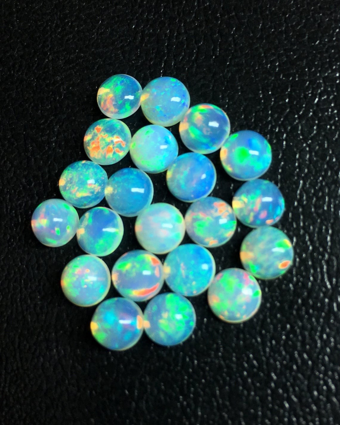 Natural Ethopian Opal Round Cabochon 3mm To 10mm Loose Gemstone