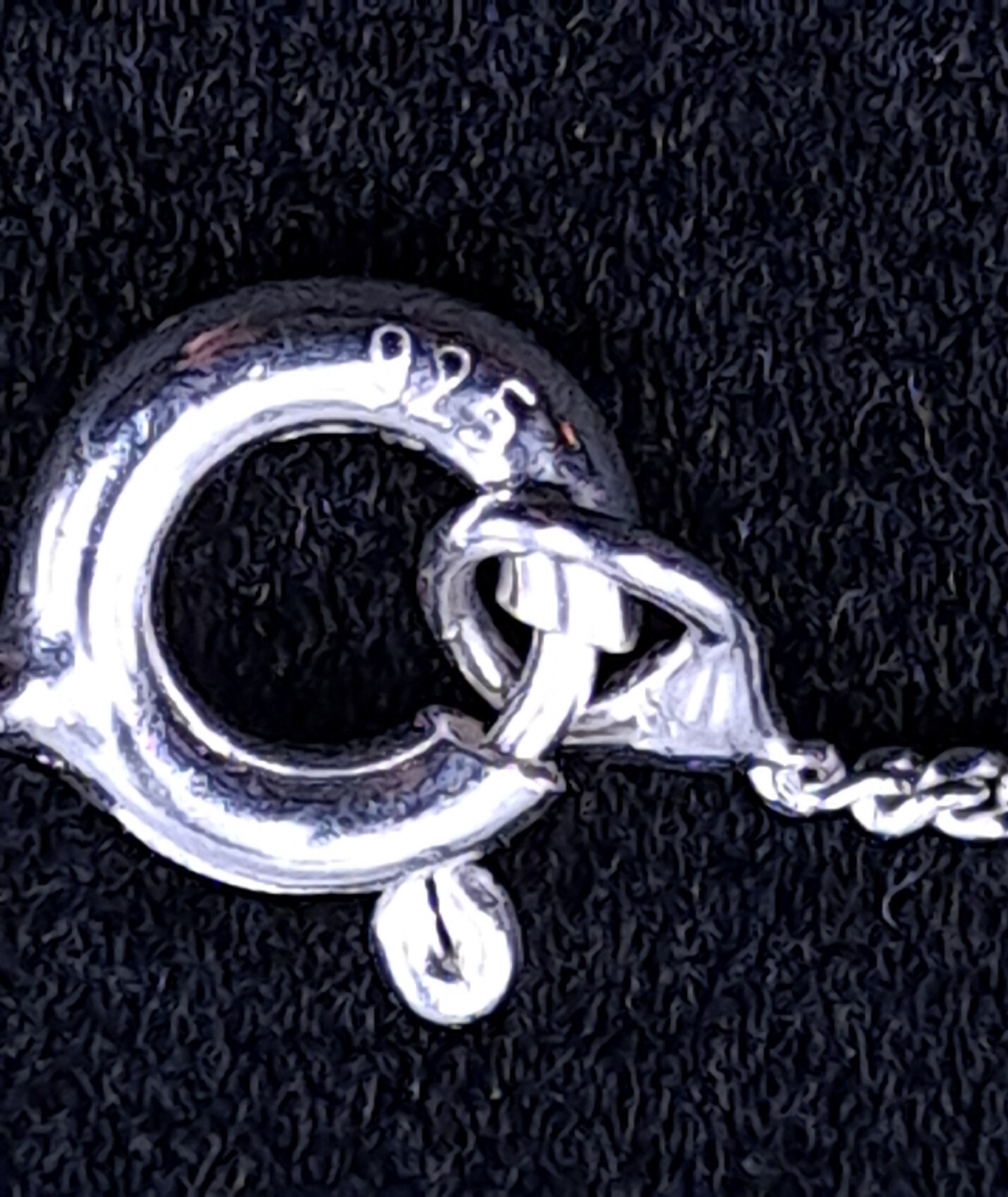 Necklace 925 Sterling Silver St Christopher Pendant Offset Square 40cm 16 inches