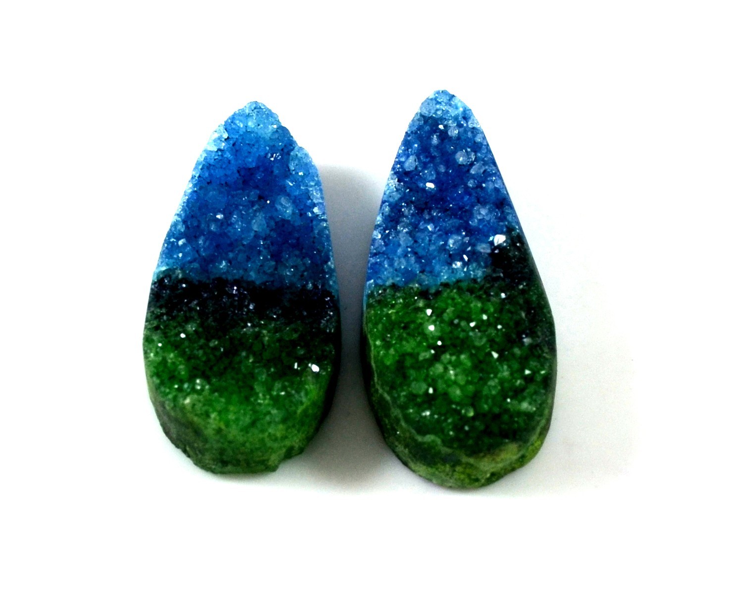 53Ct. Dyed Multicolor Pear (29x14mm) Solar Sugar Druzy Gemstone-A332
