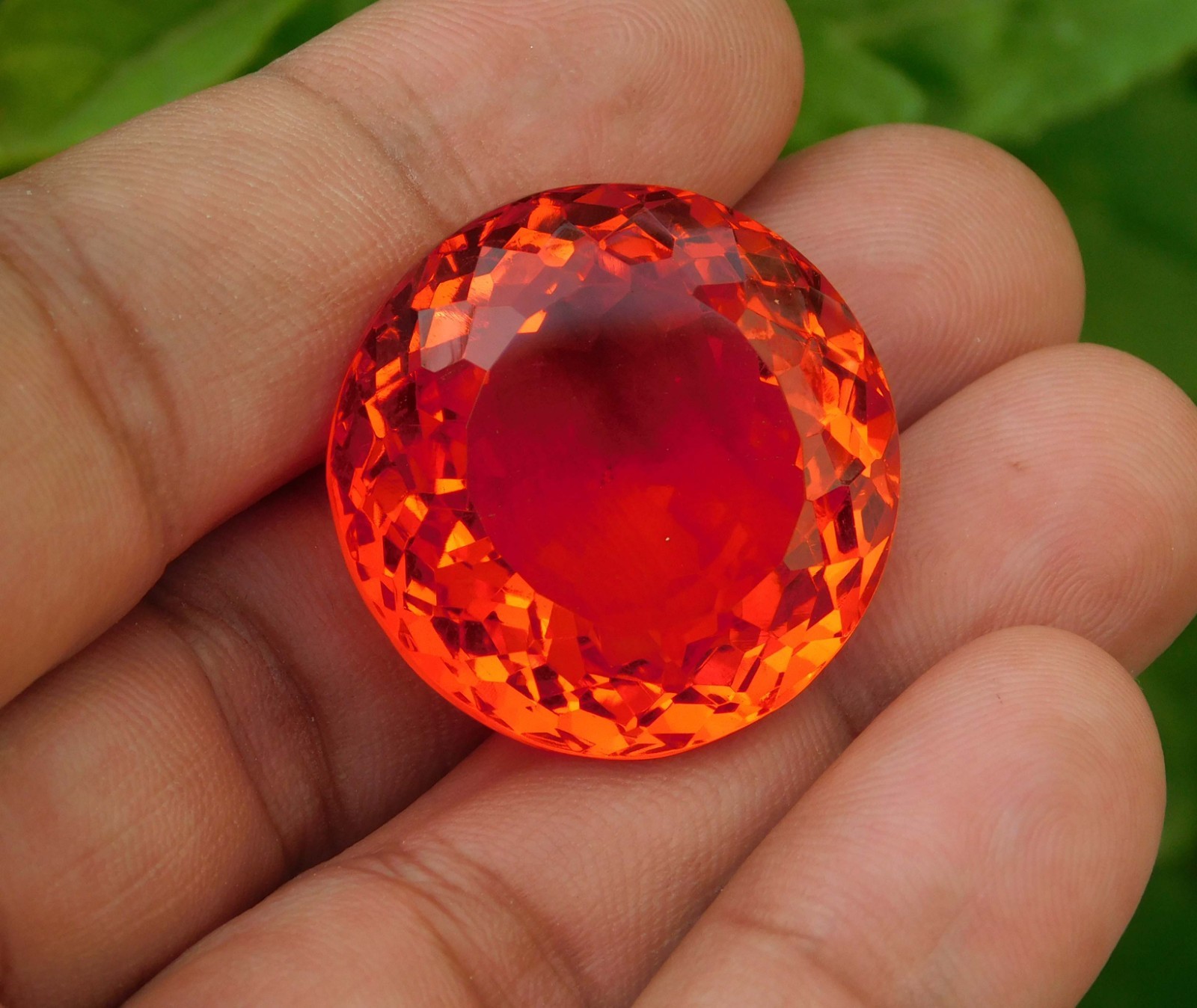 80.00cts + size Certified Mexican Translucent Round Cut Fire Opal Loose Gemstone