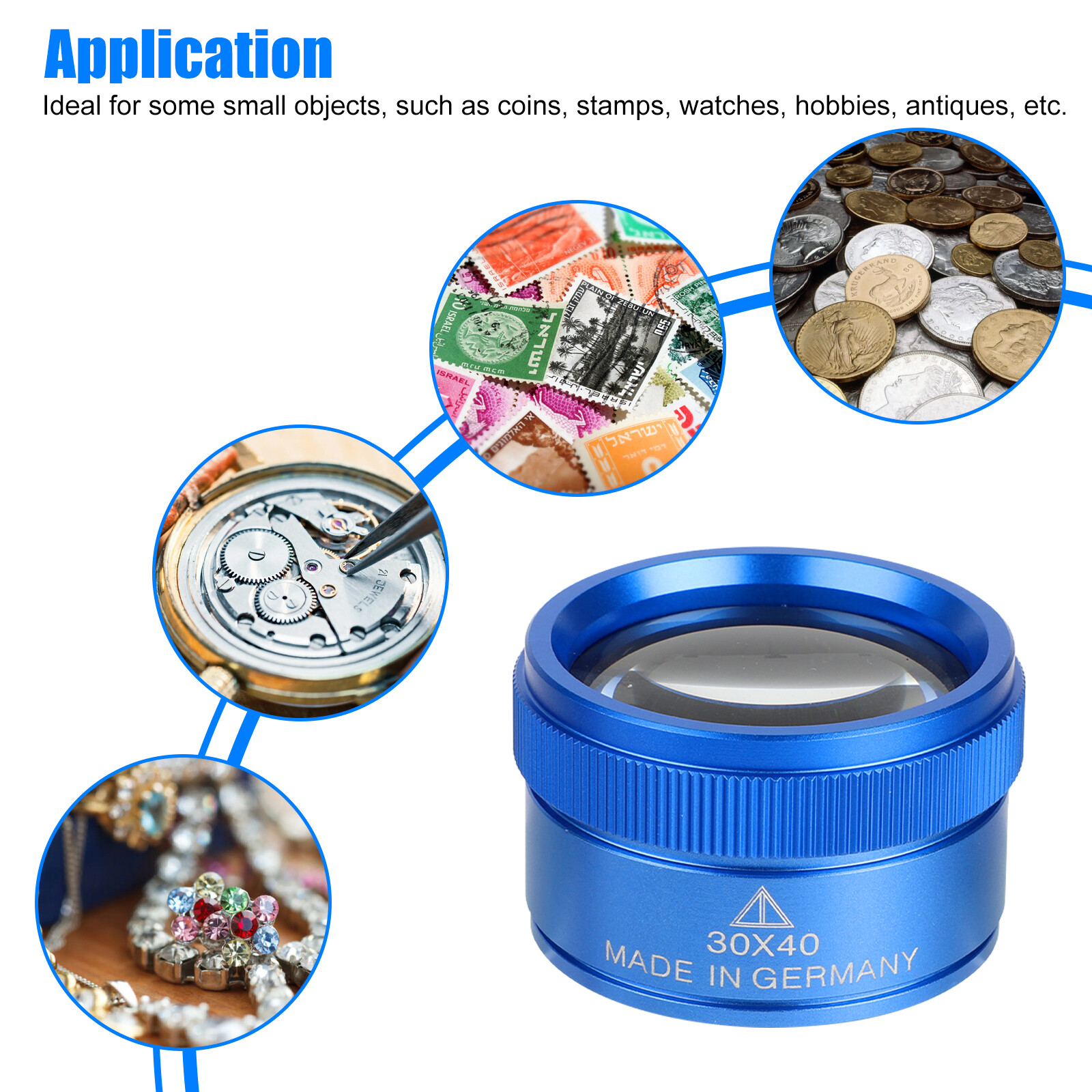 Magnifying Glass Jewelry Eye Loop Pocket Optical Magnifier Jewelers Repair 30X40