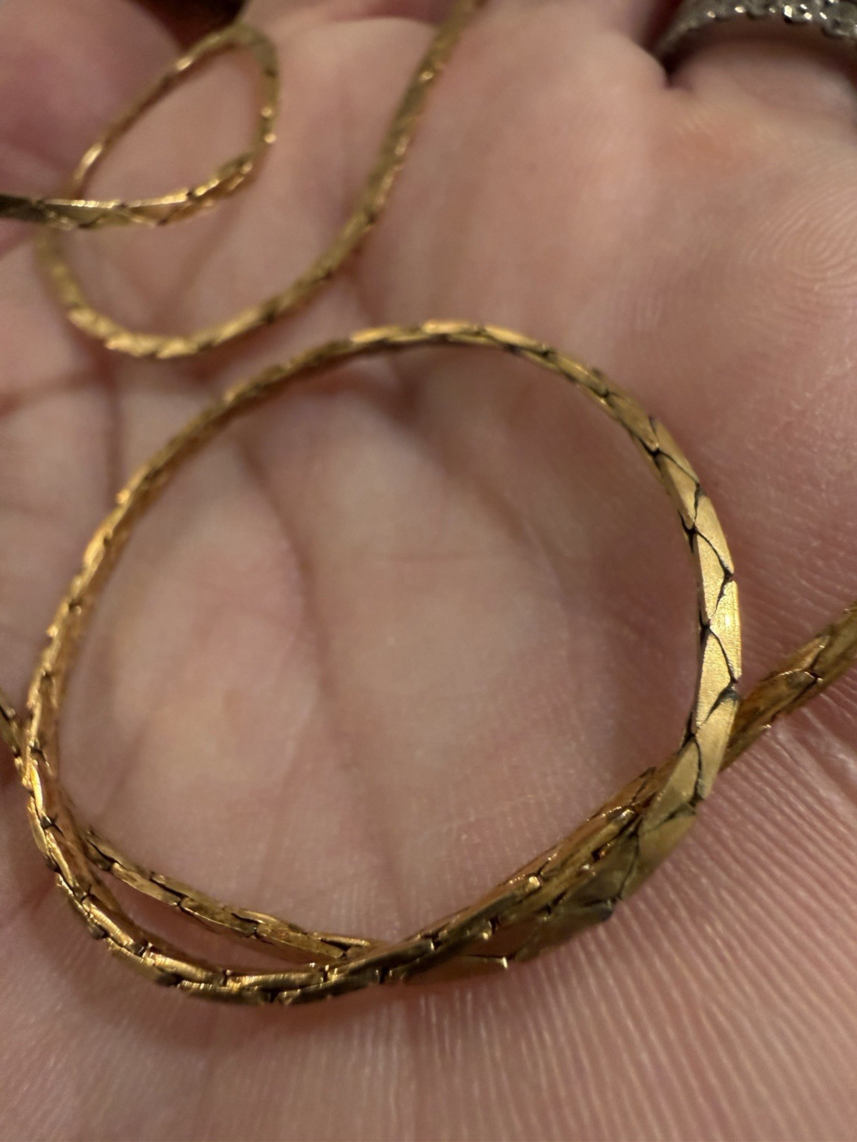 Vintage 1/20 14K Gold Filled Faceted Bar Link Chain Necklace 17” 4g