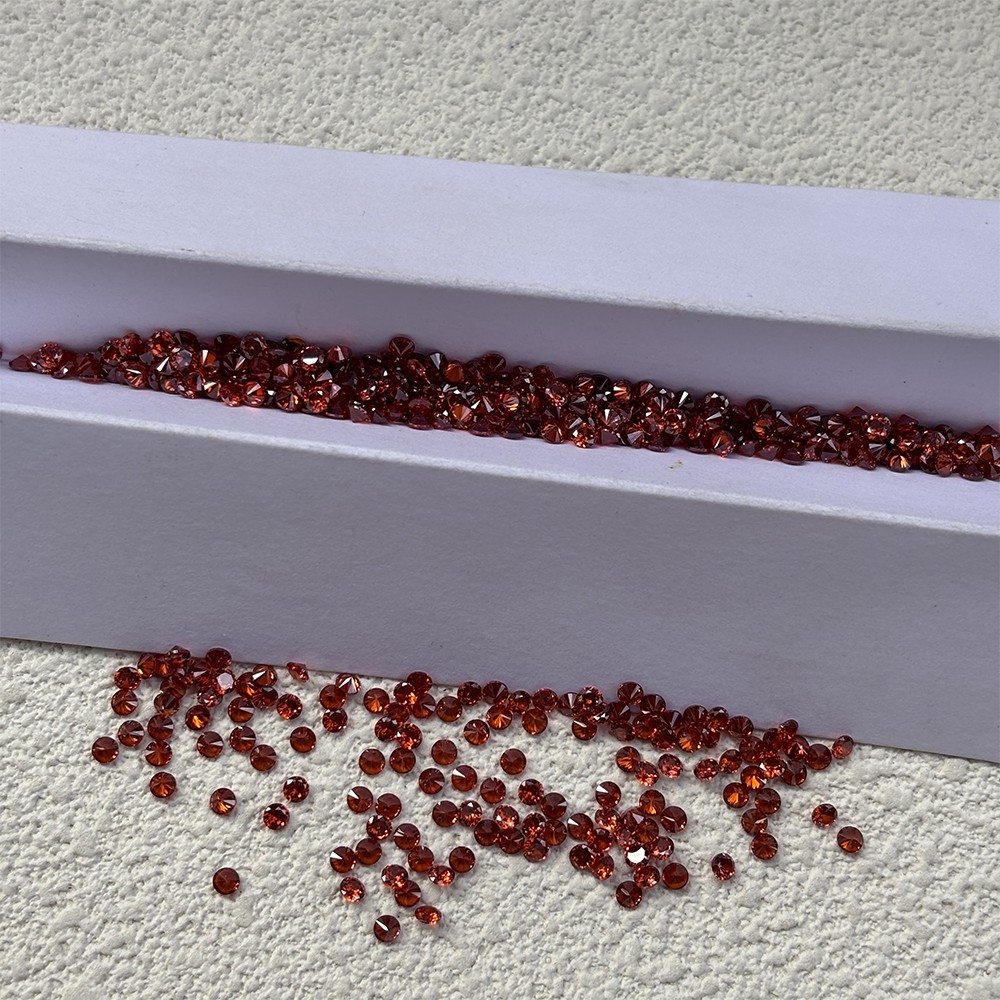 High Quality Loose Zirconia 1000pcs Garnet Round Cut 0.8mm-10mm for Jewelry