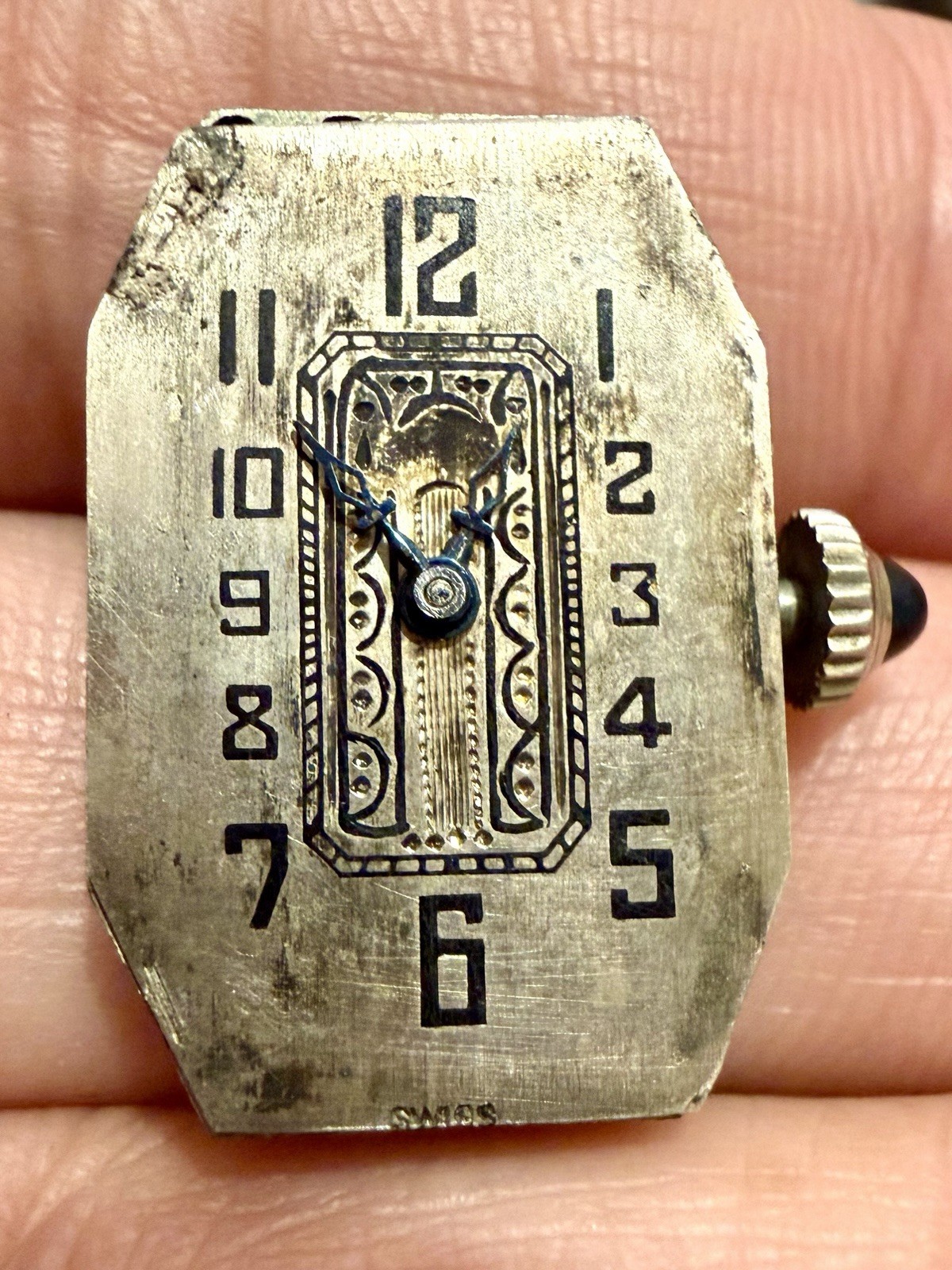 1920’s LADY IOCO 14K WHITE GOLD & SAPPHIRE WATCH W/ ORIGINAL 1/20 GF BAND -RARE!