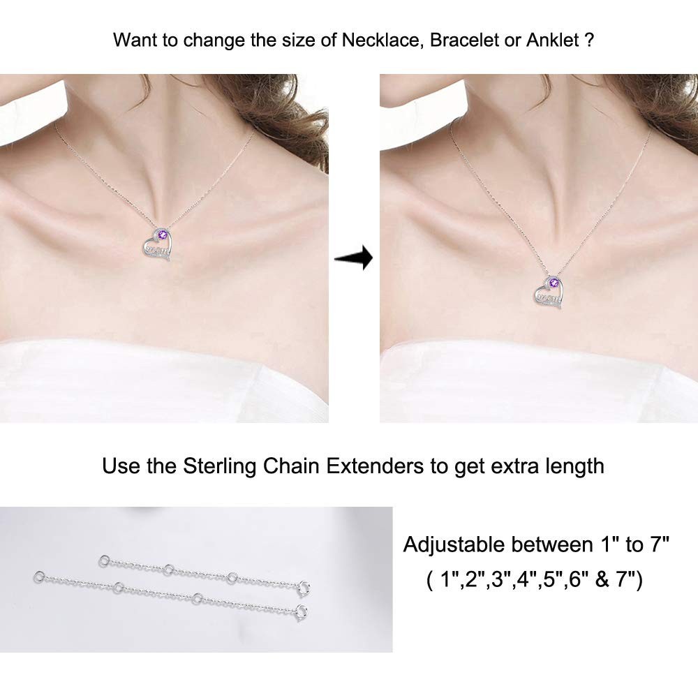 Sterling Silver Necklace Extenders Set of 2 – Adjustable 2″ & 5″ or 3″ & 4″ Chai