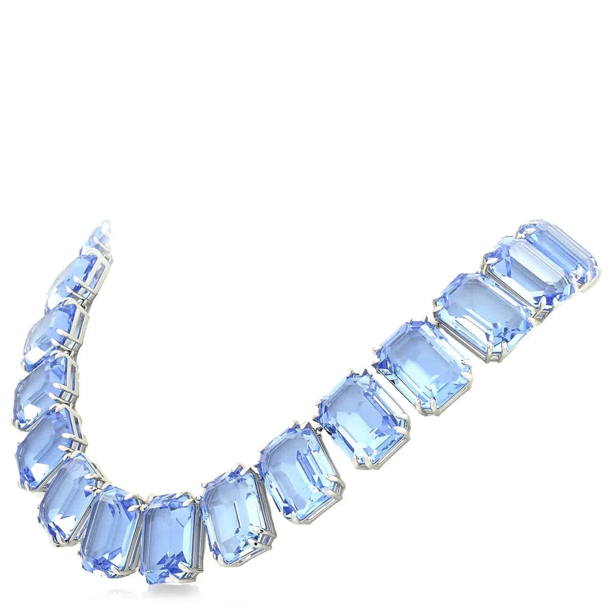 ” Swarovski Rhodium Plated Blue Millenia Necklace”