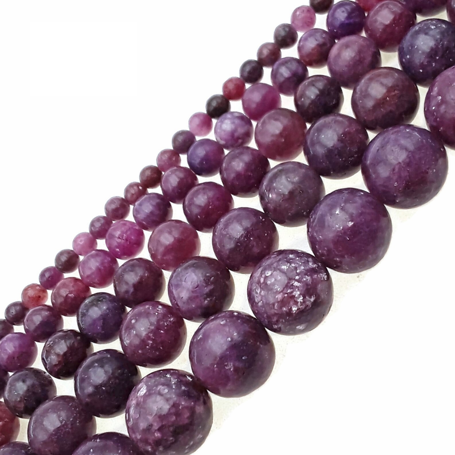 Dark Lepidolite Smooth Round Beads 4mm 6mm 8mm 10mm 12mm Approx 15.5″ Strand