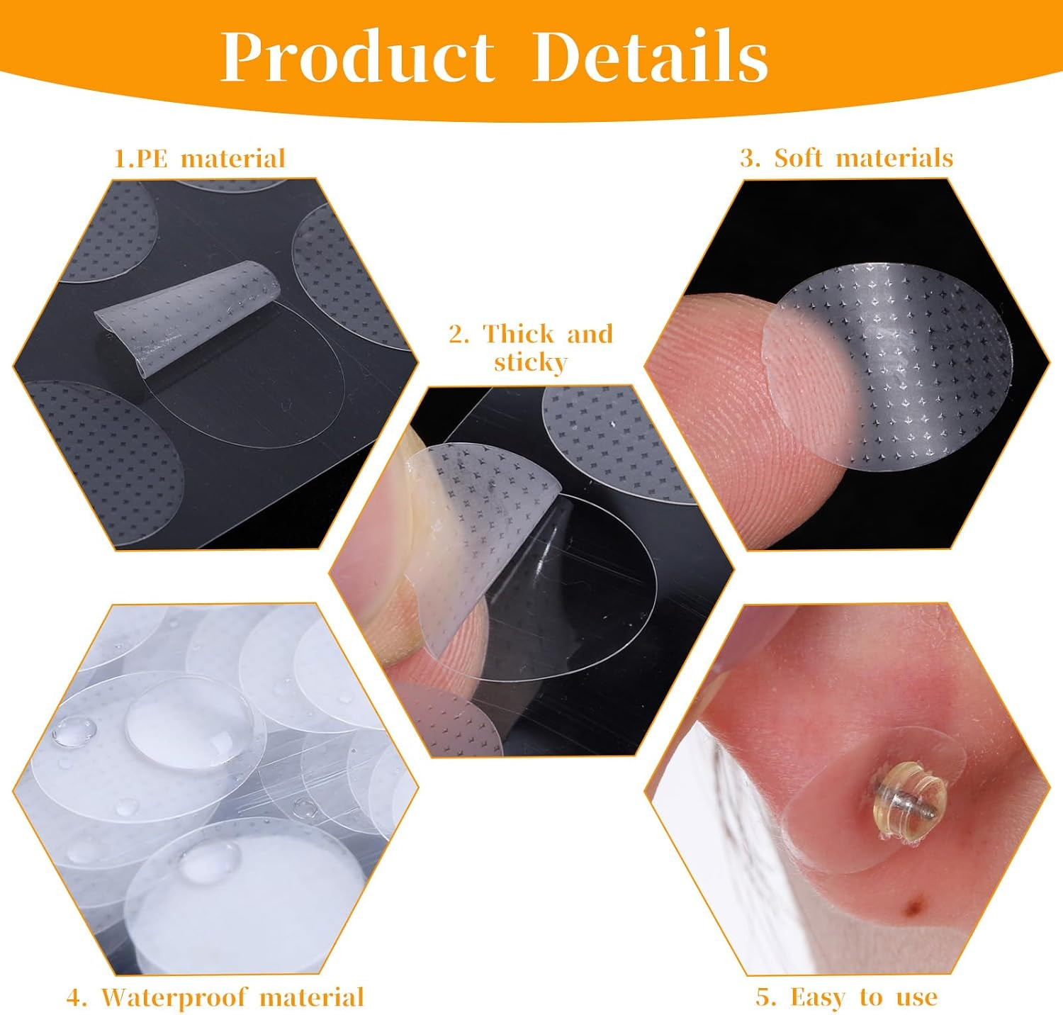 600 PCS Clear Earring Stickers for Heavy Earrings, Ear Lobe Support Patches E…