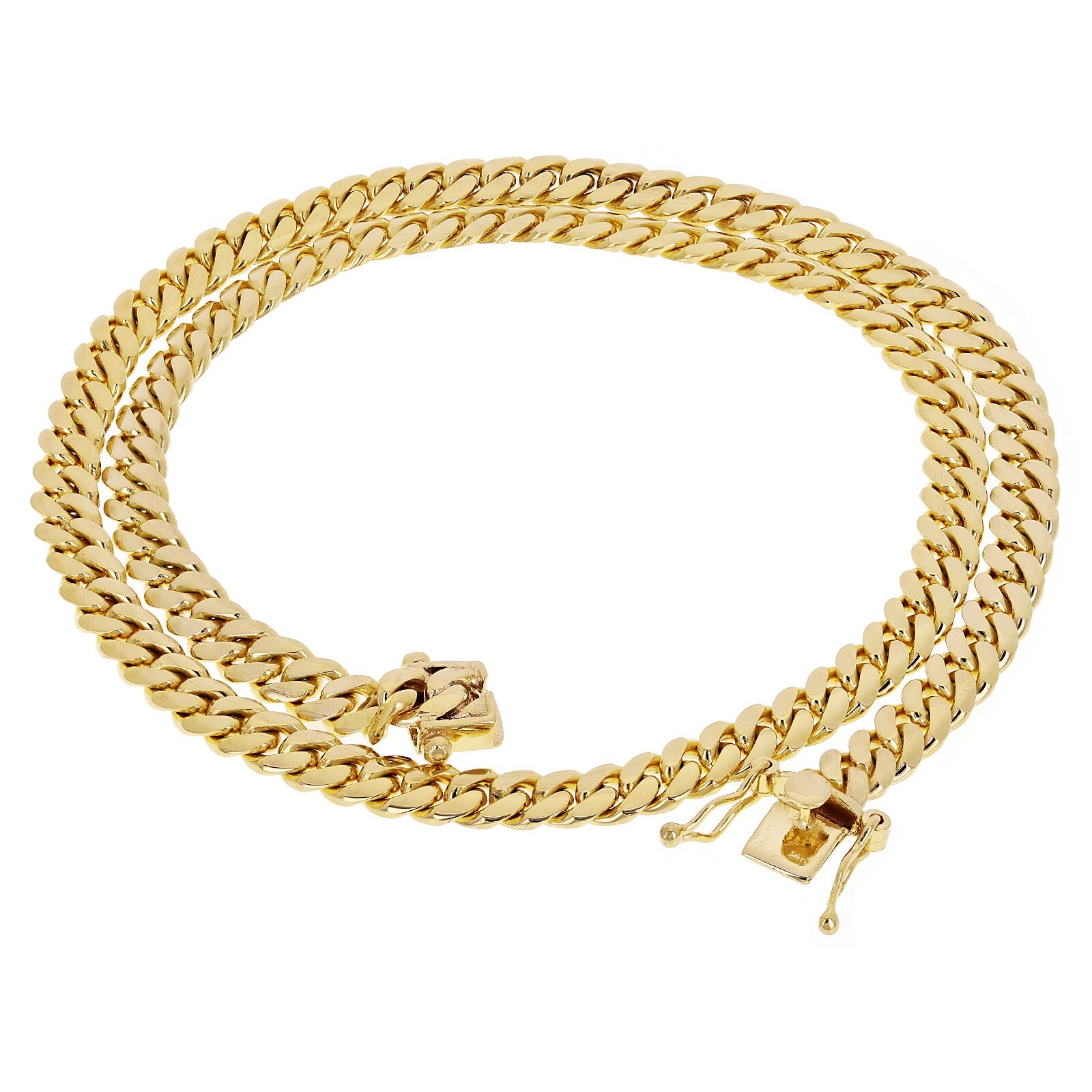 14k Yellow Gold Solid Miami Cuban Link Chain Necklace 24″ 6.5mm 72 grams