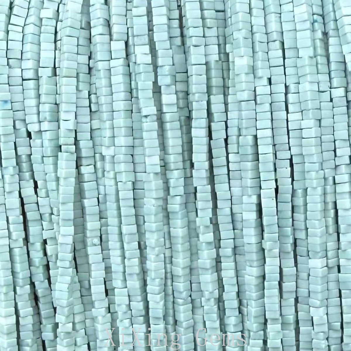 1x2mm Synthetic Light Blue Turquoise Flat Square Spacer Beads for Jewelry Making