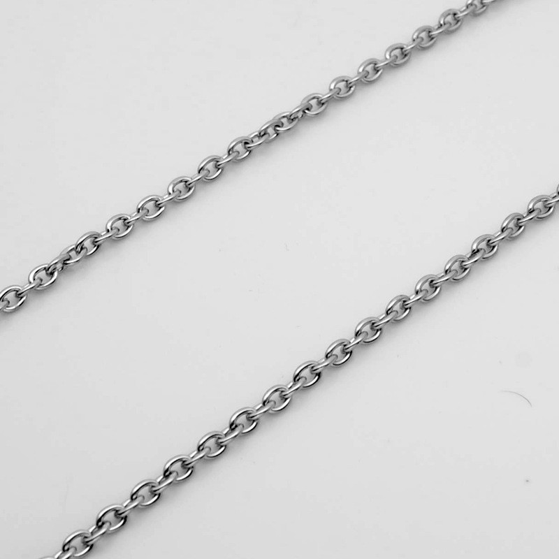 10pcs 3mm Stainless Steel “O” Shape Rolo Link Chain Necklace for Women Men