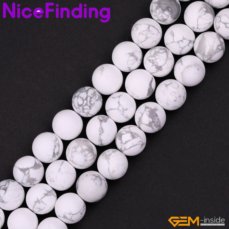 Howlite Jasper Chakra Matt Natural Round Beads For Jewelry Making 15″ Strand