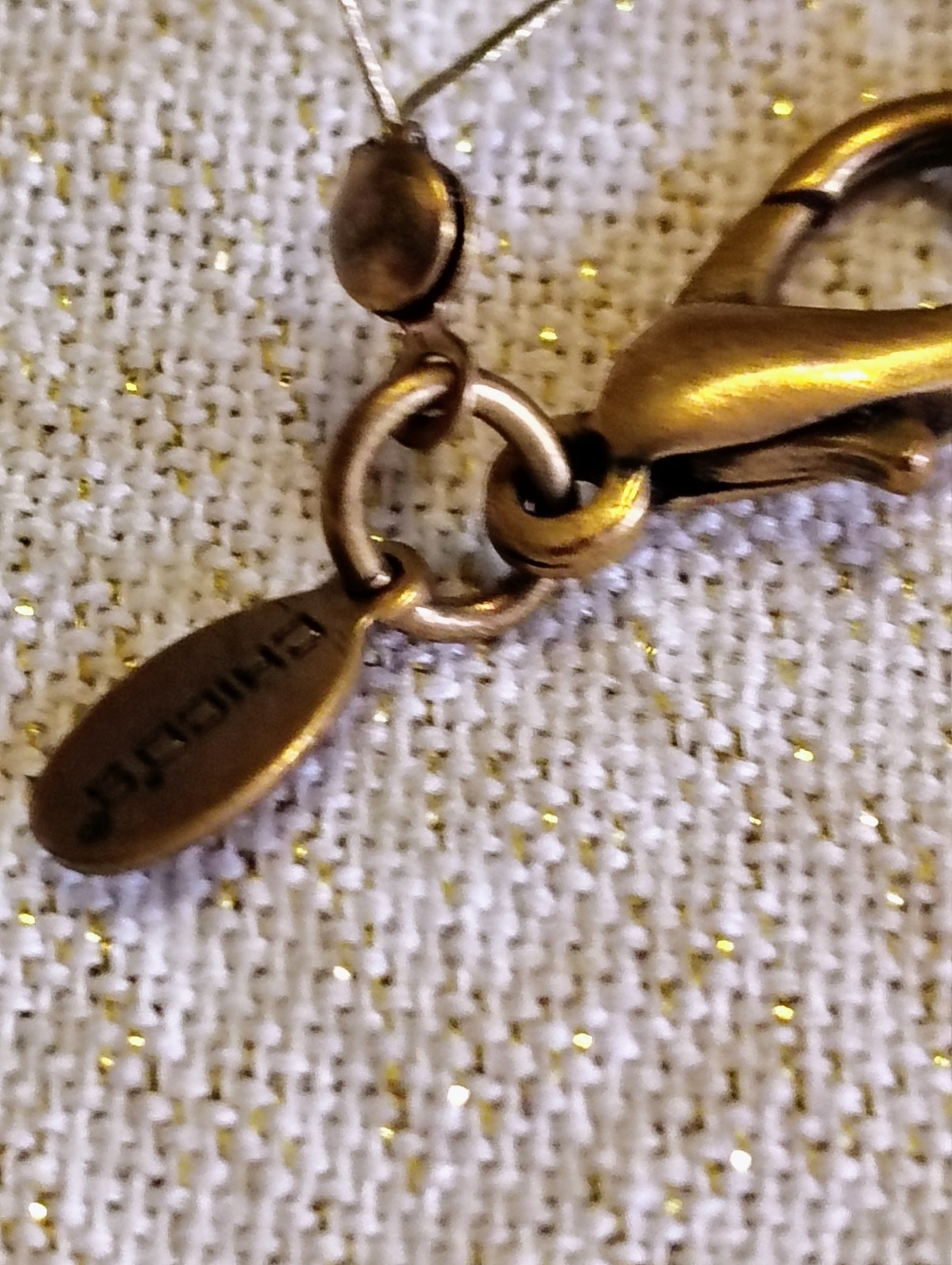 Chico’s Signed Blue & Gold Glass Beaded Necklace Adjustable Cable Chain Lobster