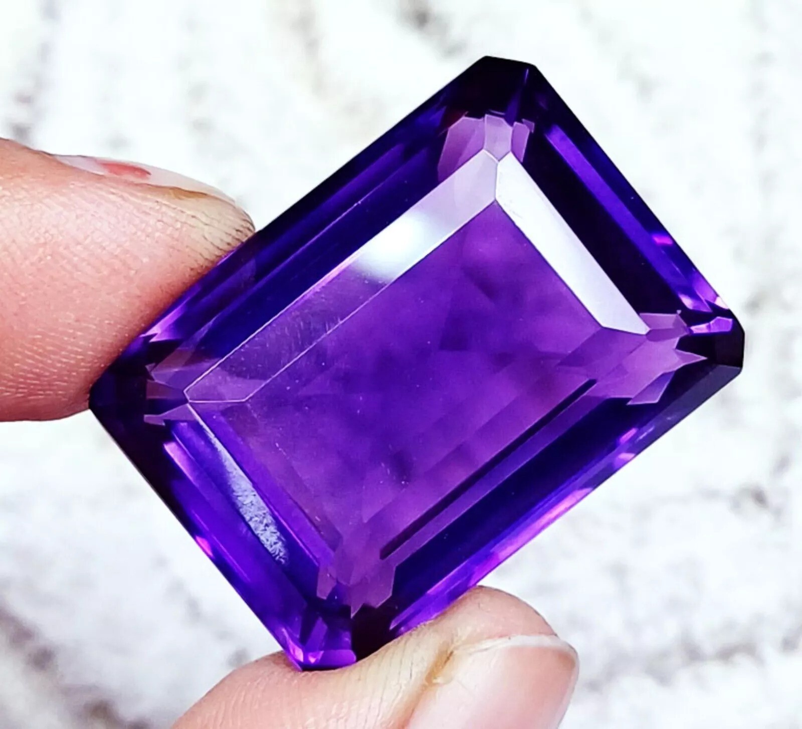 Taaffeite Violet Amethyst Emerald Cut 94-96 Ct Natural Loose Certified Gemstone
