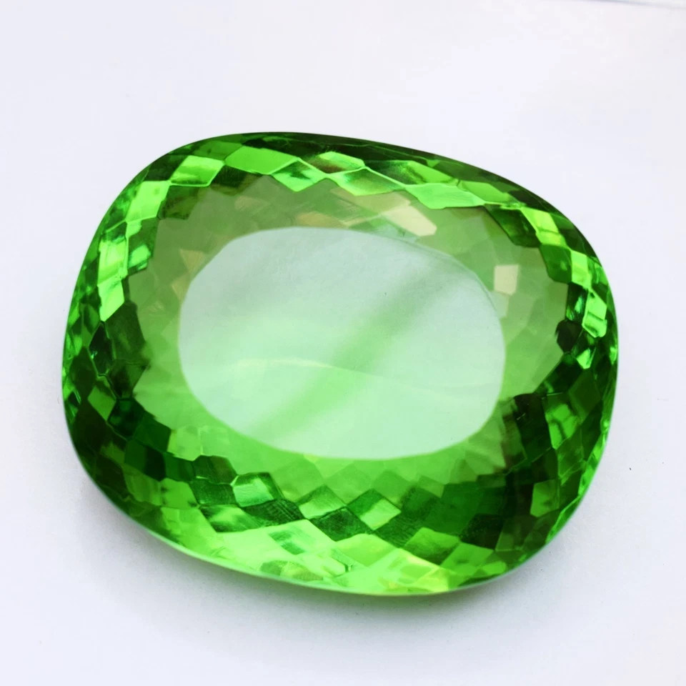 718.50 CT Flawless Green Peridot Cushion Cut Certified Loose Gemstone Rare Size