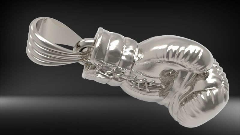 Boxing Glove Pendant 999 Fine Silver 22.5mm Handmade USA