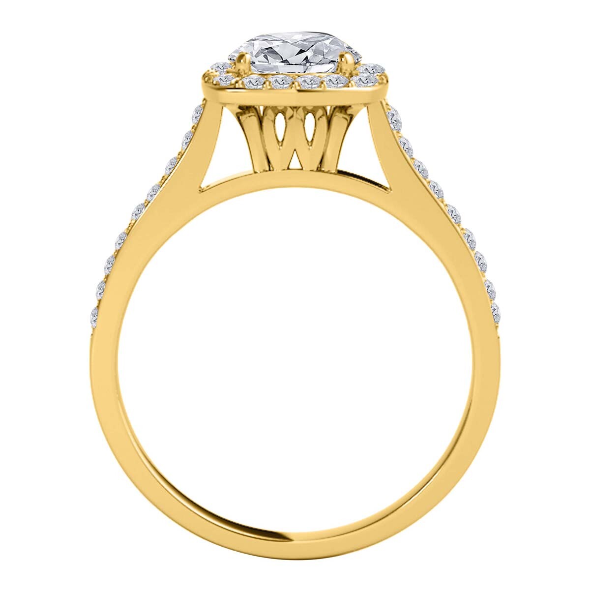 Diamond Halo-Engagement Ring 0.50 Carats 14k Yellow Rose White Gold Jewelry Gift