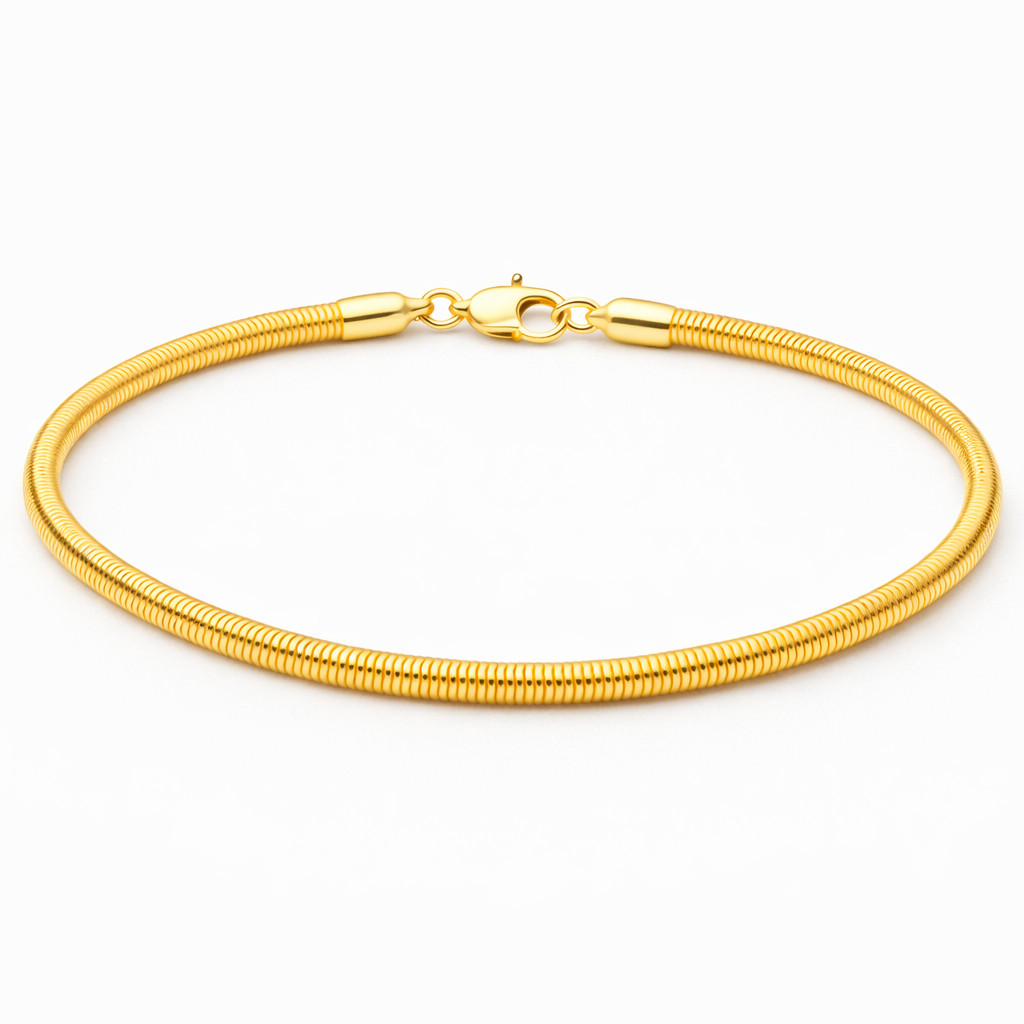 Italian 1/200 14K Yellow Gold Snake Link Herringbone Bracelet Chain Mens Womens
