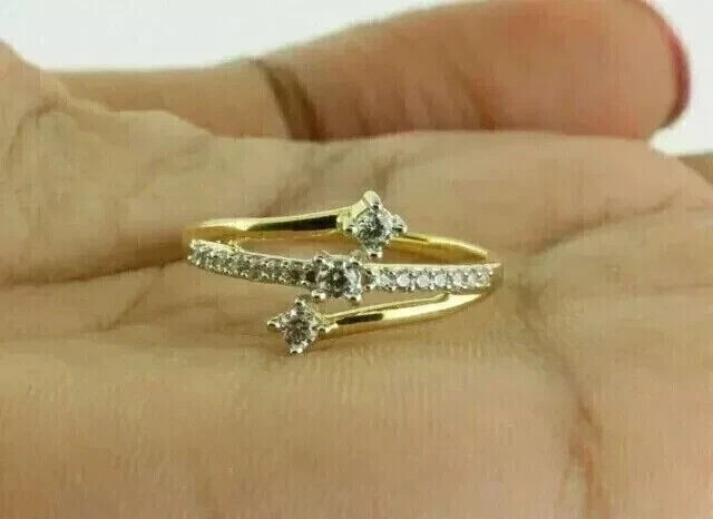 2 Ct Round Cut Lab Created Stunning Band Ring 14K Yellow Gold Plated