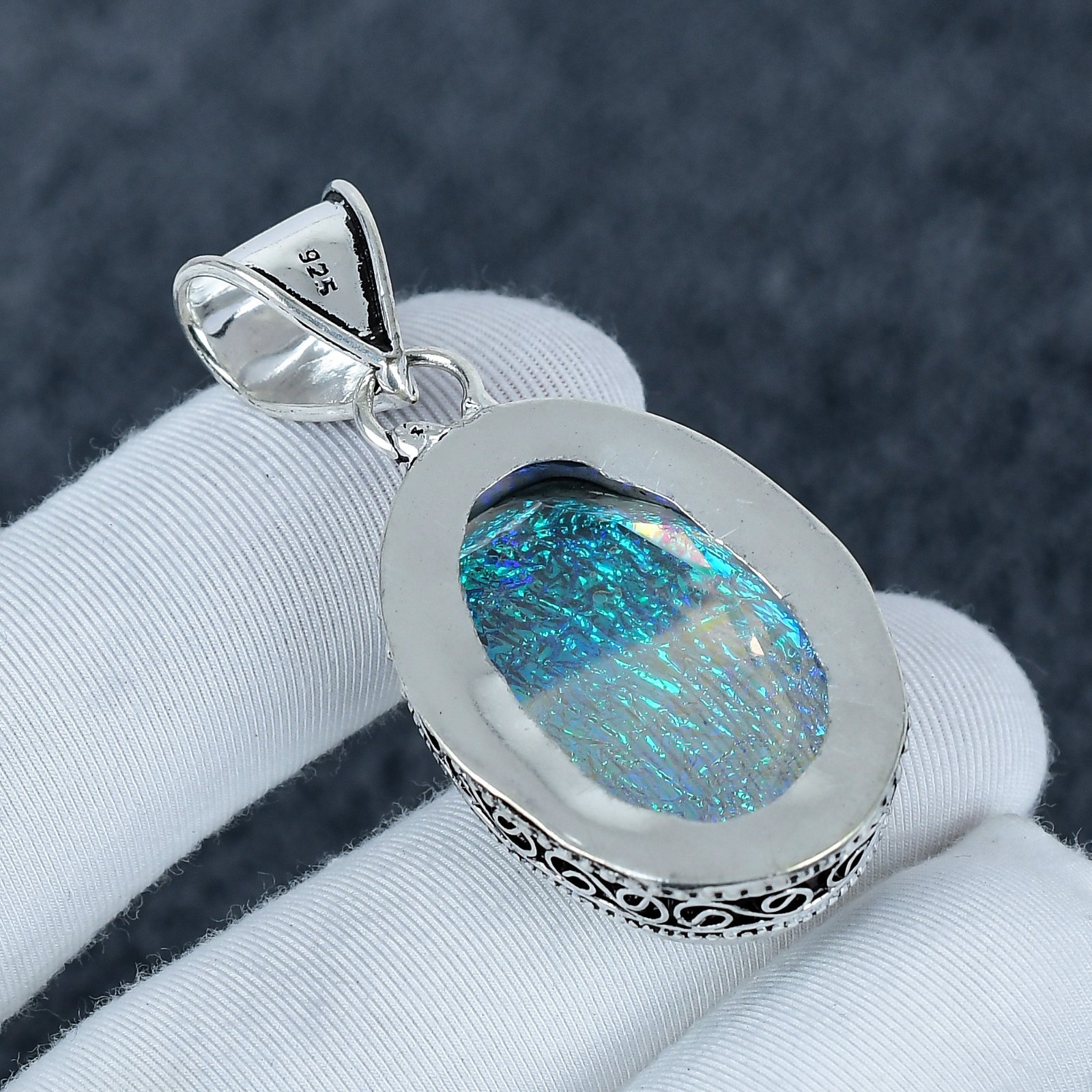 Triplet Fire Opal Pendant: 925 Sterling Silver Boho Jewelry Gift