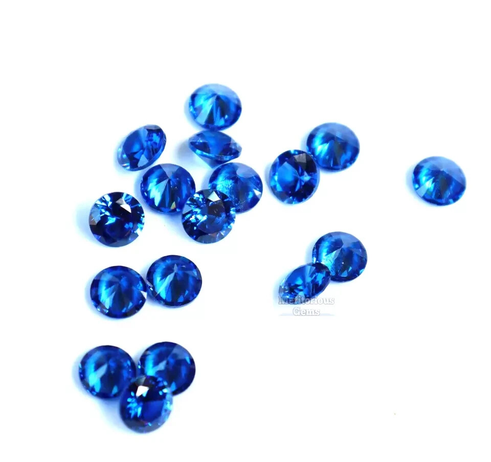 10 Pcs Certified Ceylon Natural Blue Sapphire Round Shape 6mm Loose Gemstone AKO