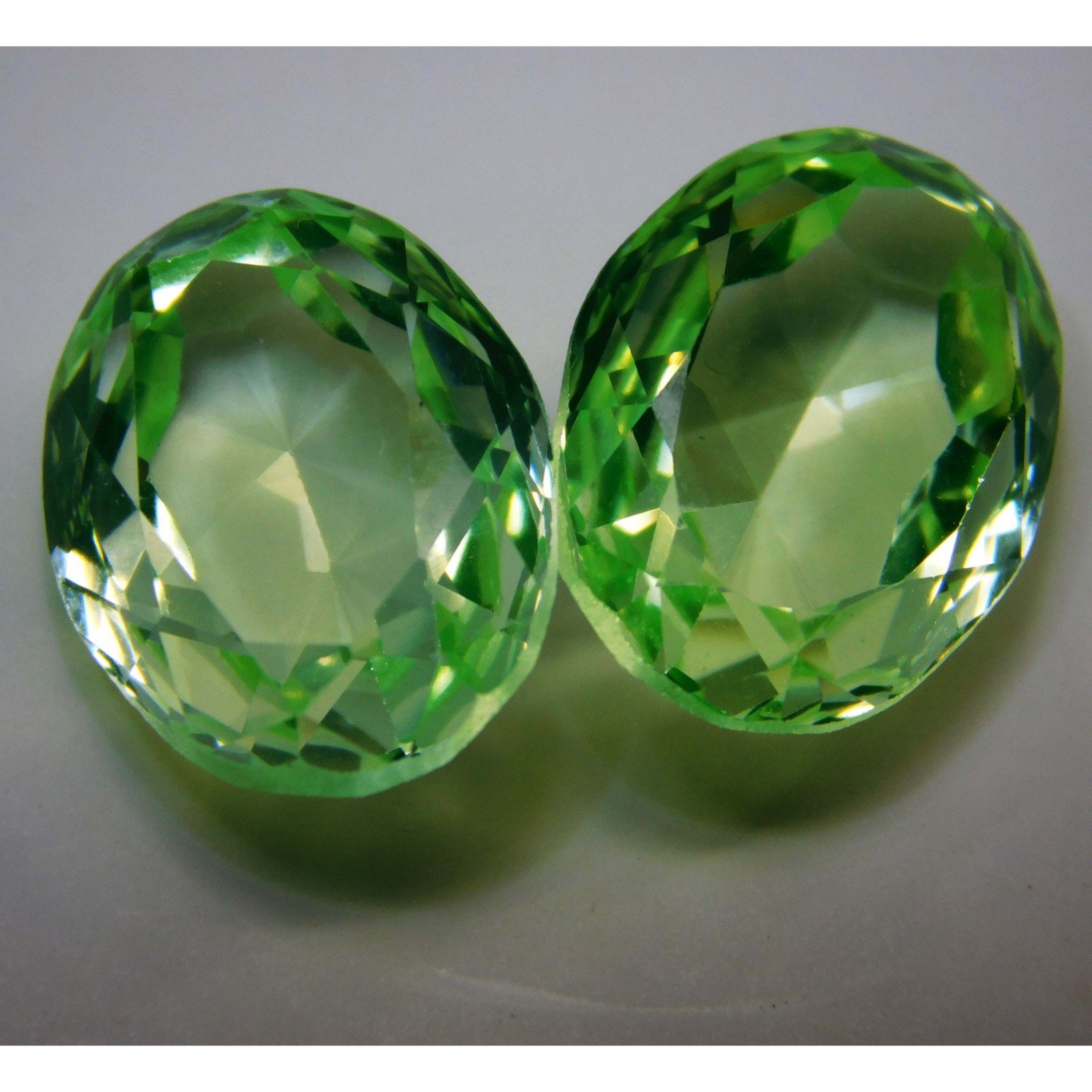 Certified Natural 22 Cts. Green Peridot Oval Cut Loose Gemstone For Jewelry 2pcs