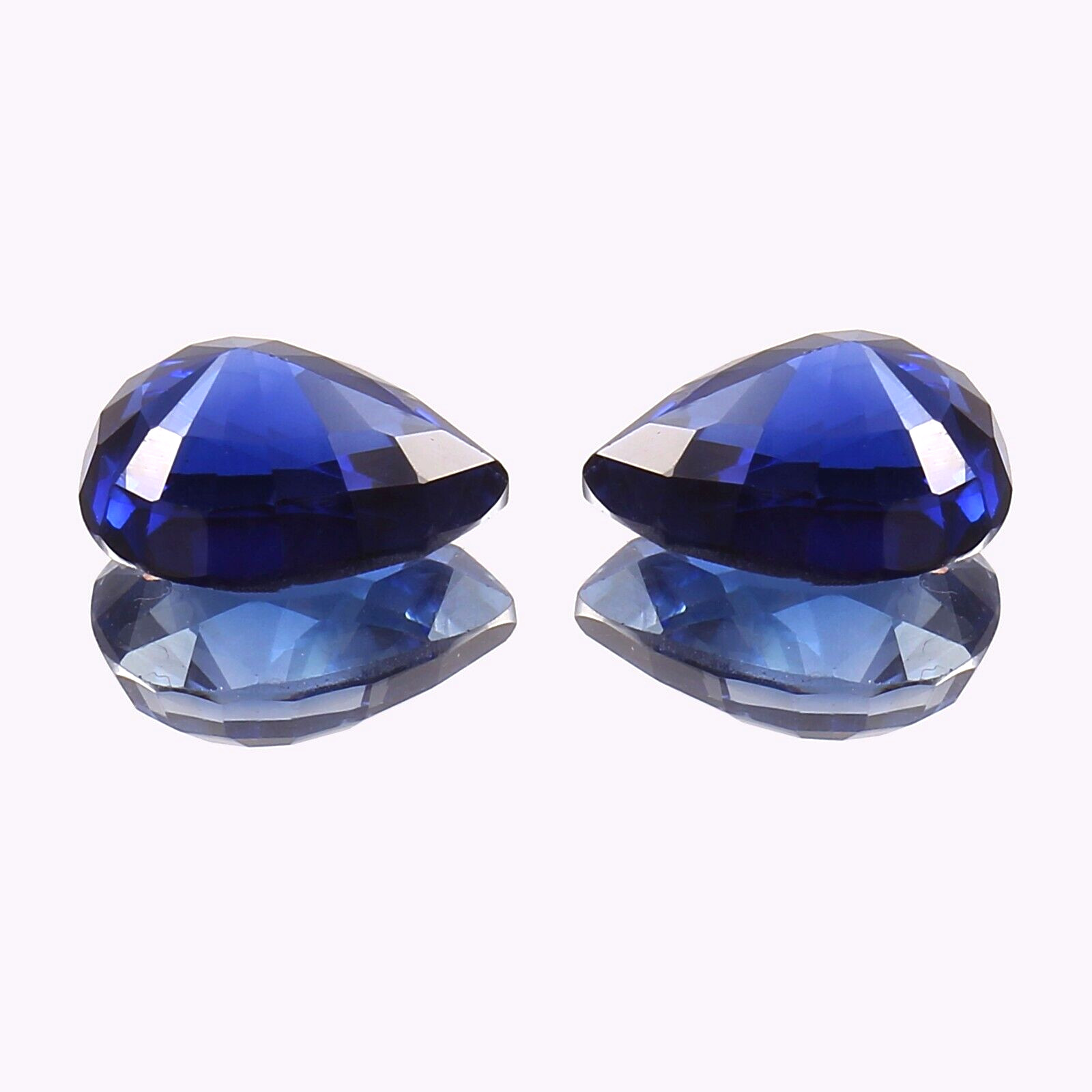 AAA Natural Flawless Ceylon Blue Sapphire Loose Pear Gemstone Cut Pair 9×7 MM