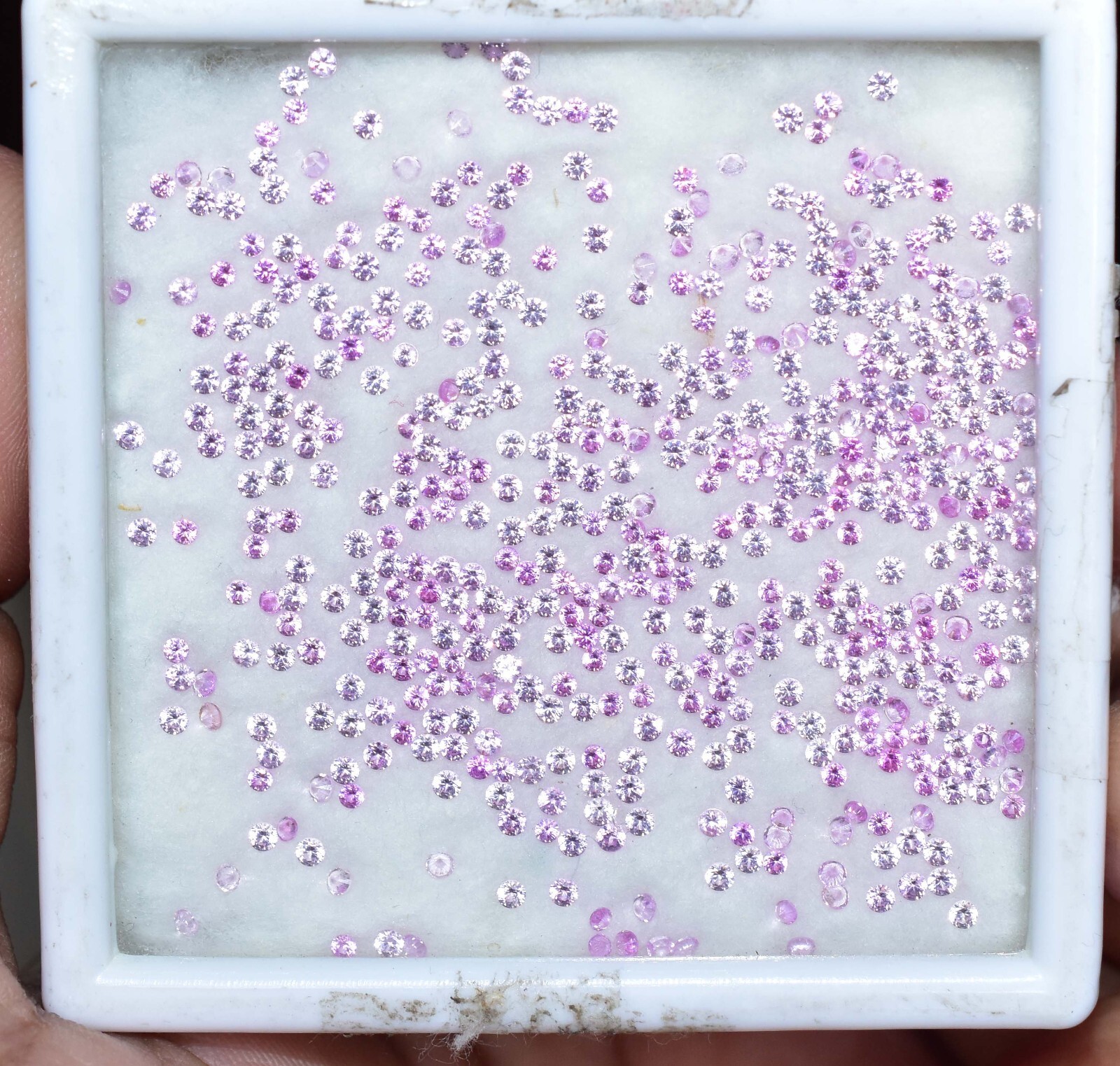 518 Pcs Natural Mogok Pink Ruby AGL Certified 1×1 mm Round Shape Loose Gemstone