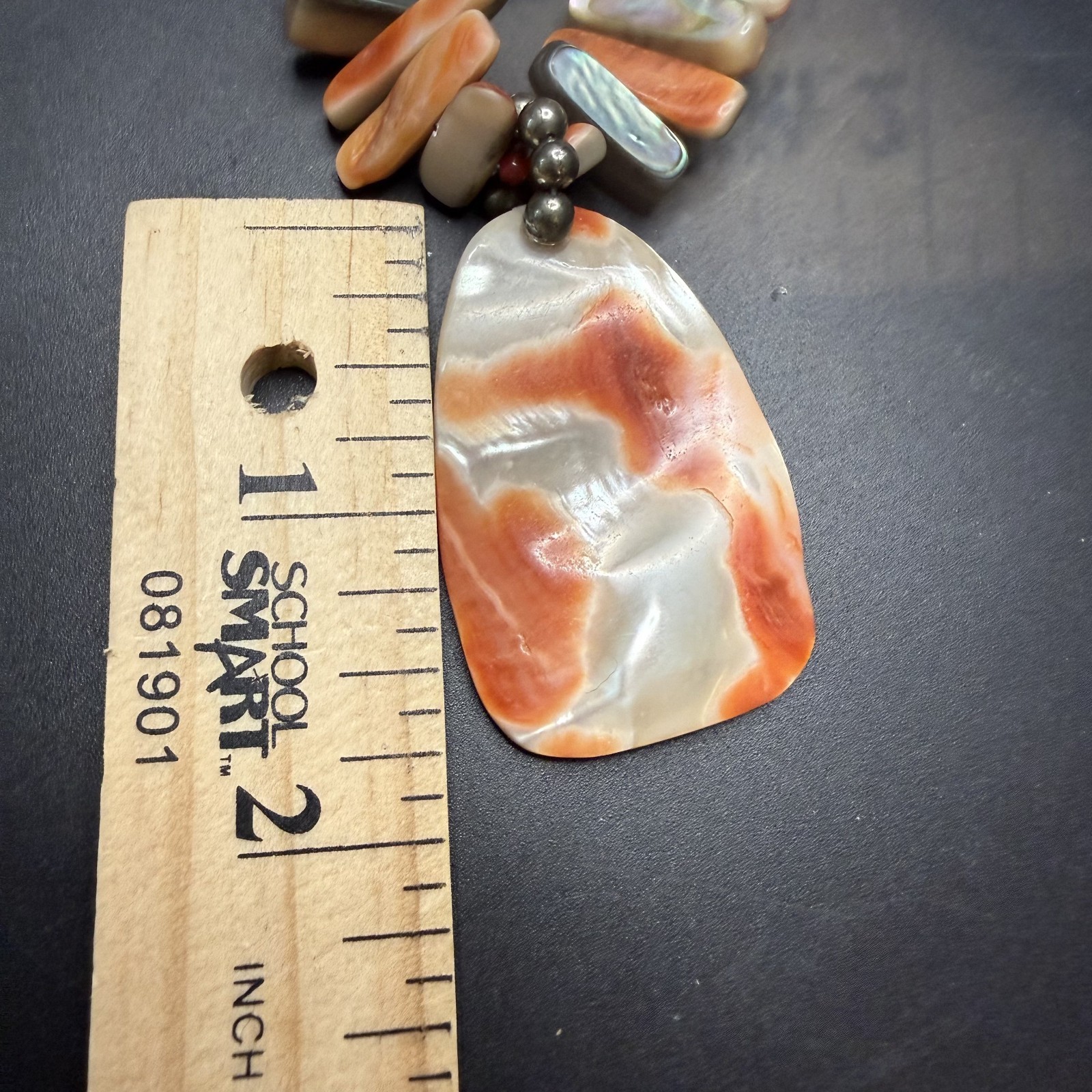 Silpada Red Abalone Shell Necklace 925 Sterling Silver Reversible Pendant N1046
