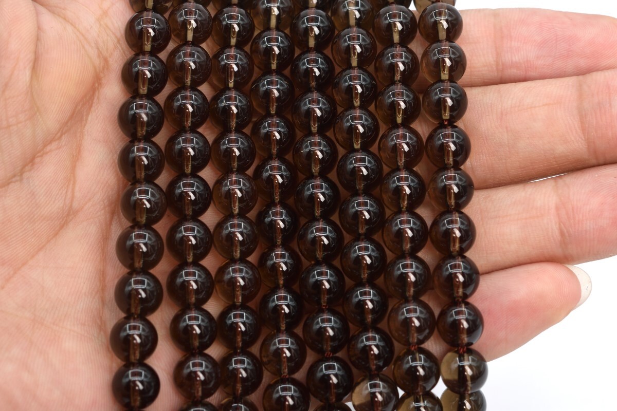 8MM Natural Smoky Quartz Beads Grade AAA Round Gemstone Loose Beads