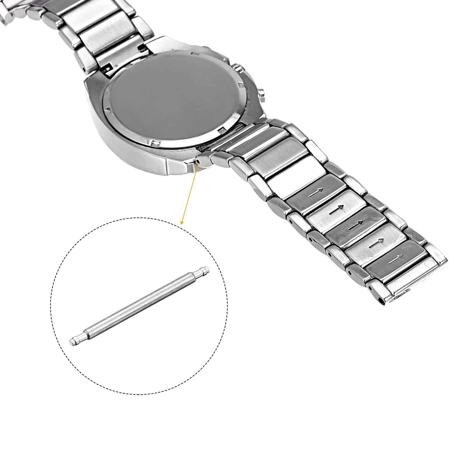 200 pcs 18mm Watch Band Pin 1.3mm Dia Steel Single Flanged End Spring Bar Pins
