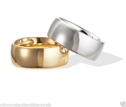 REAL 10K / 14K WHITE YELLOW GOLD PLAIN WEDDING RING BAND 2 3 4 5 6 7 8 MM