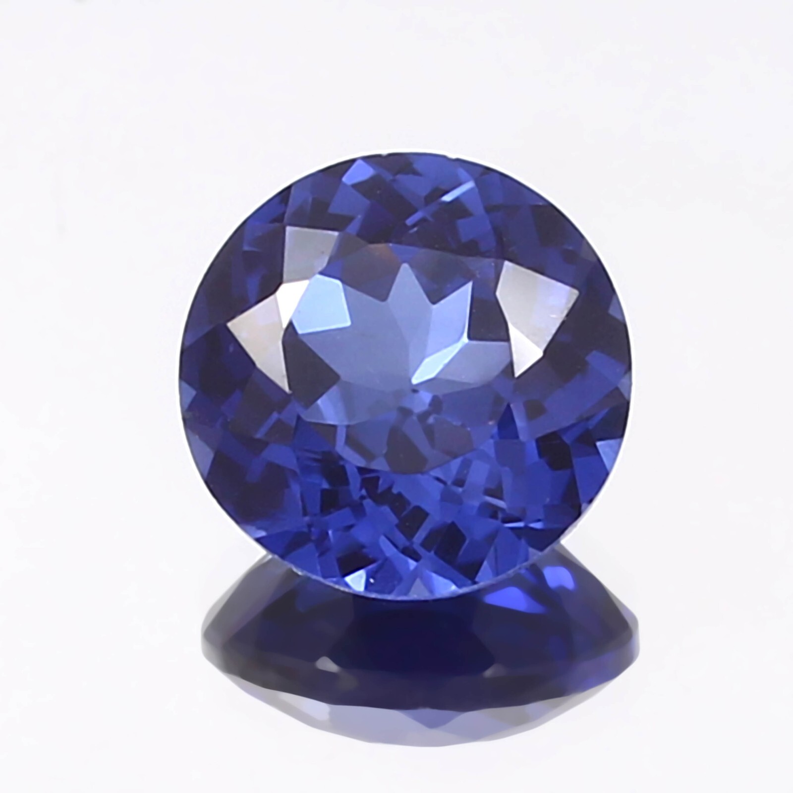 AAA Extreme 10×10 MM Natural Ceylon Blue Sapphire Loose Round Gemstone Cut