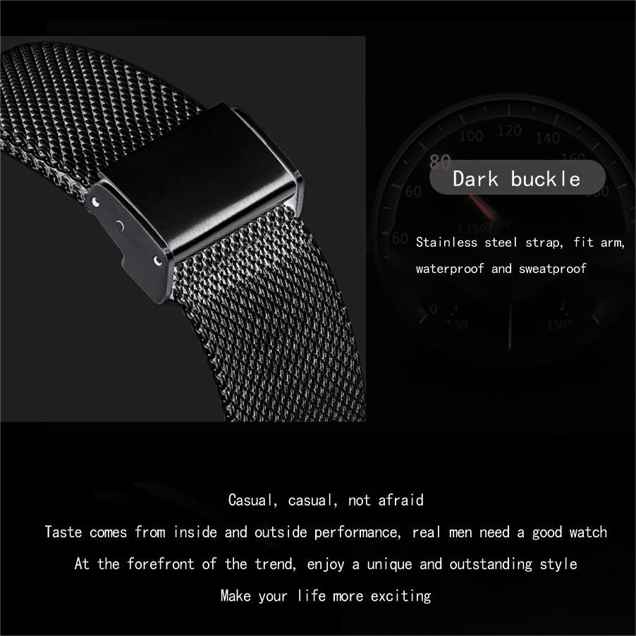 Luxury Men Watch Quartz Analog Date Ultra-thin Mesh Strap Man Wristwatch Gift