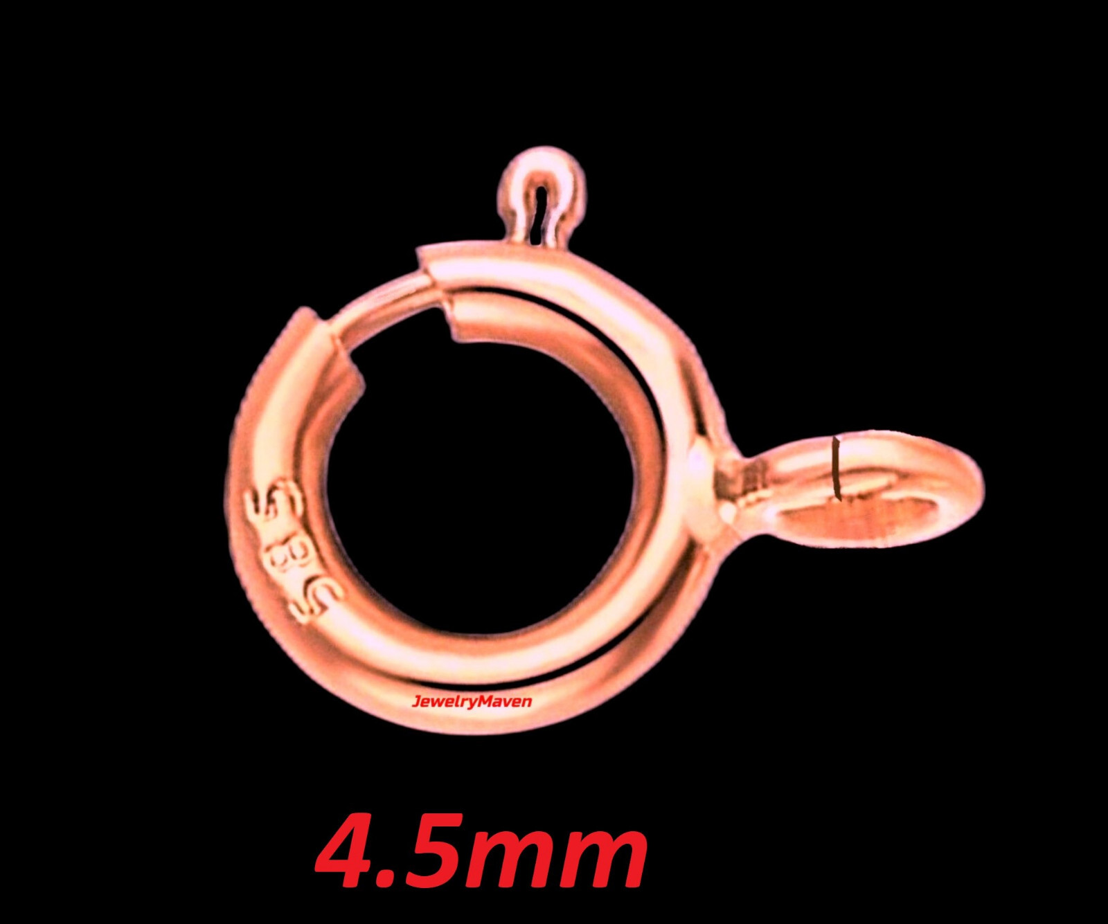 14k 1.2mm Cable Rose Gold 4.5mm Spring Ring Clasp 2.25″ Safety Chain Extender