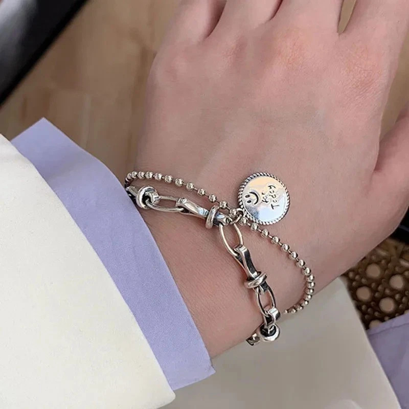 Solid 925 Sterling Silver Bracelet for Women | Vintage Handmade Simple Bangle