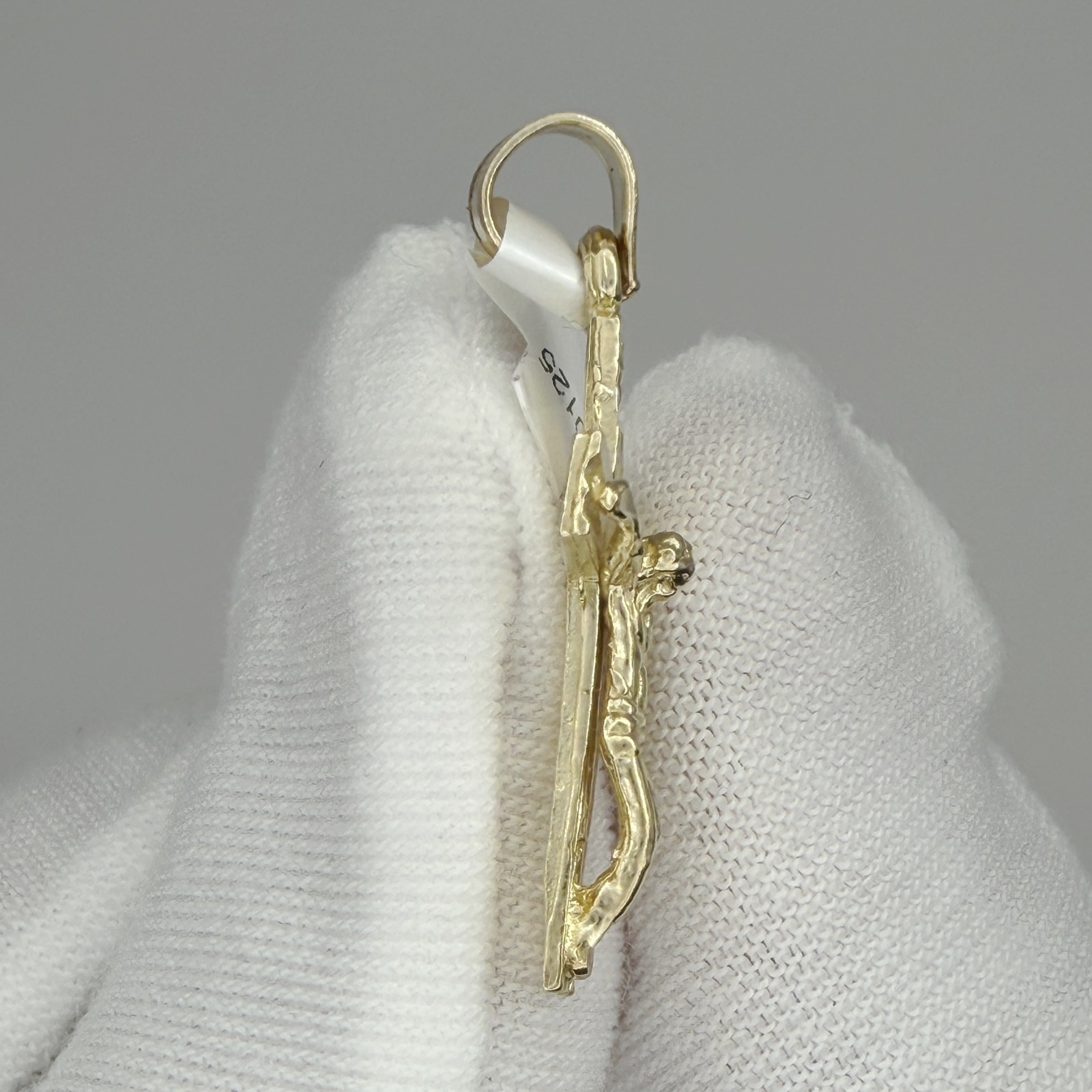 10k Yellow Gold Diamond-Cut Unisex Cross Crucifix Religious Charm Pendant